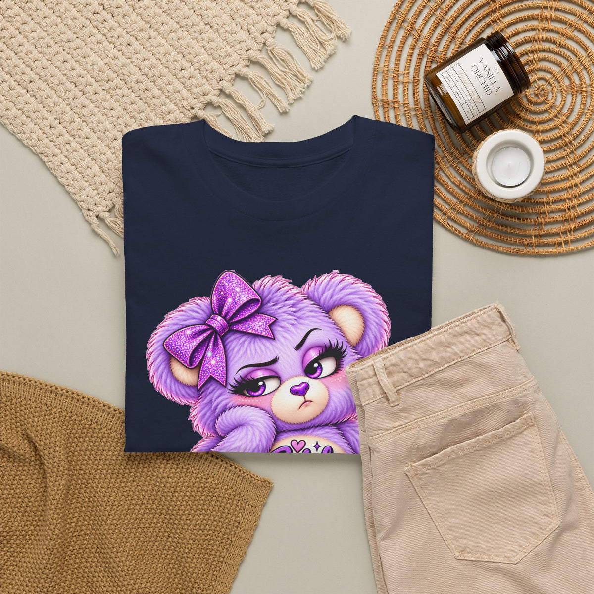 MooStache Sassy Bear Unisex Tee | Bitch Please Bear