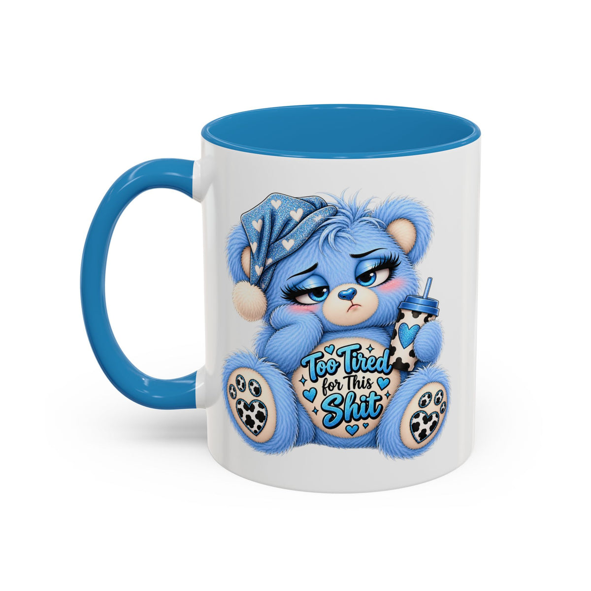 MooStache Sassy Bear Mug | Too Tired Bear