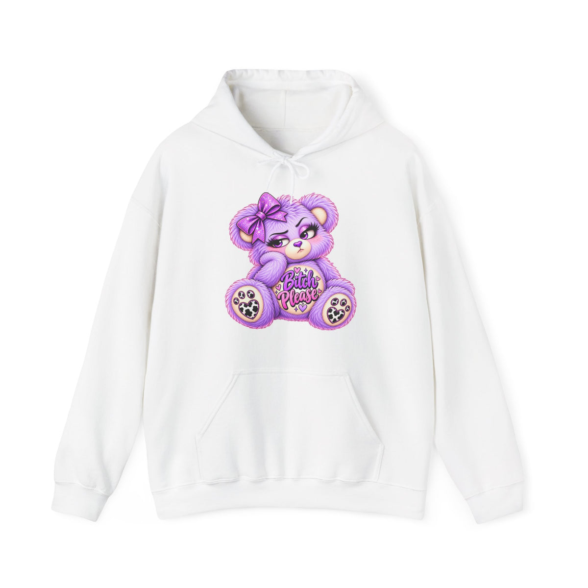 MooStache Sassy Bear Unisex Hoodie | Bitch Please Bear