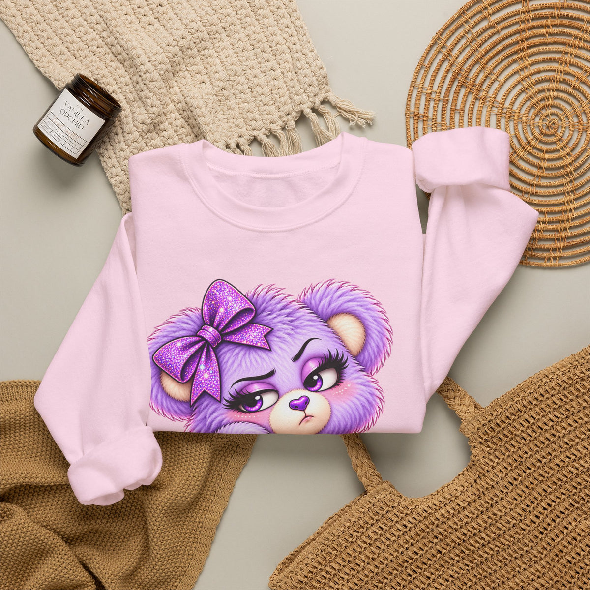 MooStache Sassy Bear Sweatshirt | Bitch Please Bear