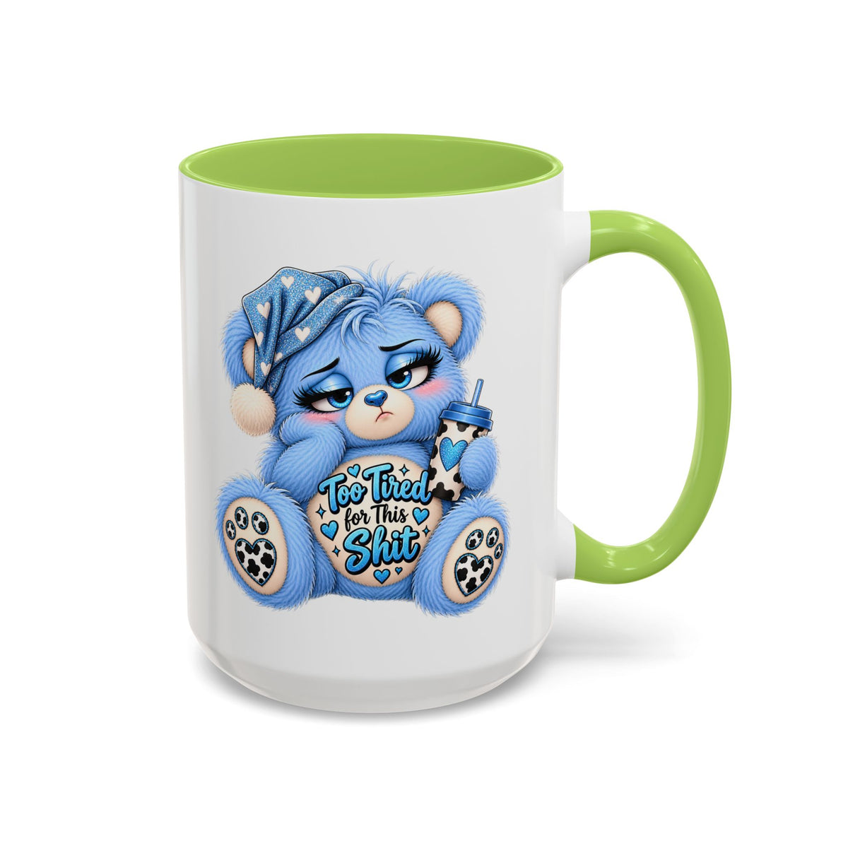 MooStache Sassy Bear Mug | Too Tired Bear