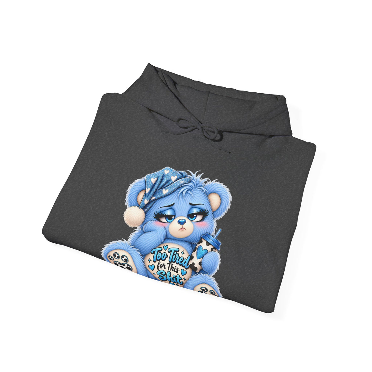 MooStache Sassy Bear Unisex Hoodie | Too Tired Bear