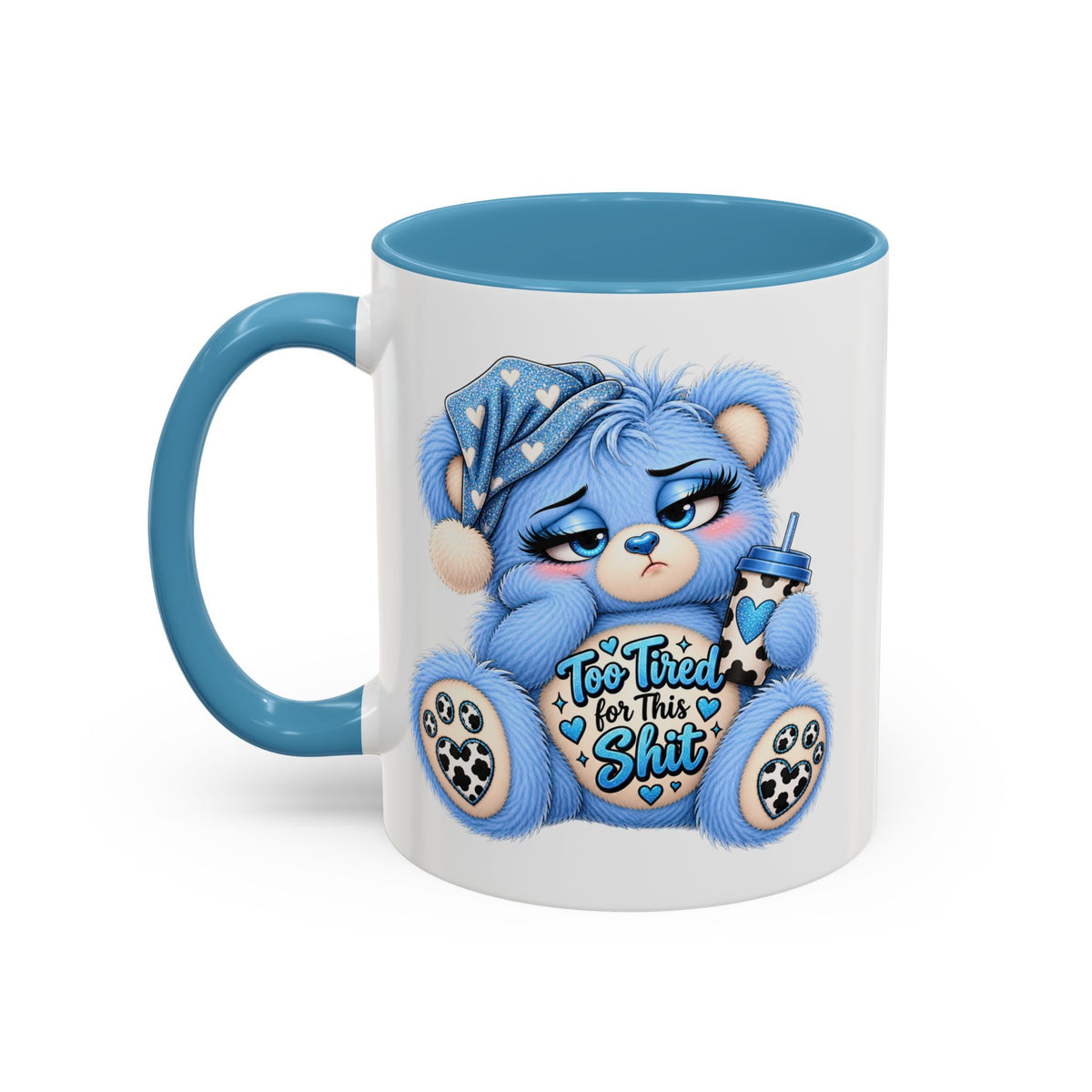MooStache Sassy Bear Mug | Too Tired Bear