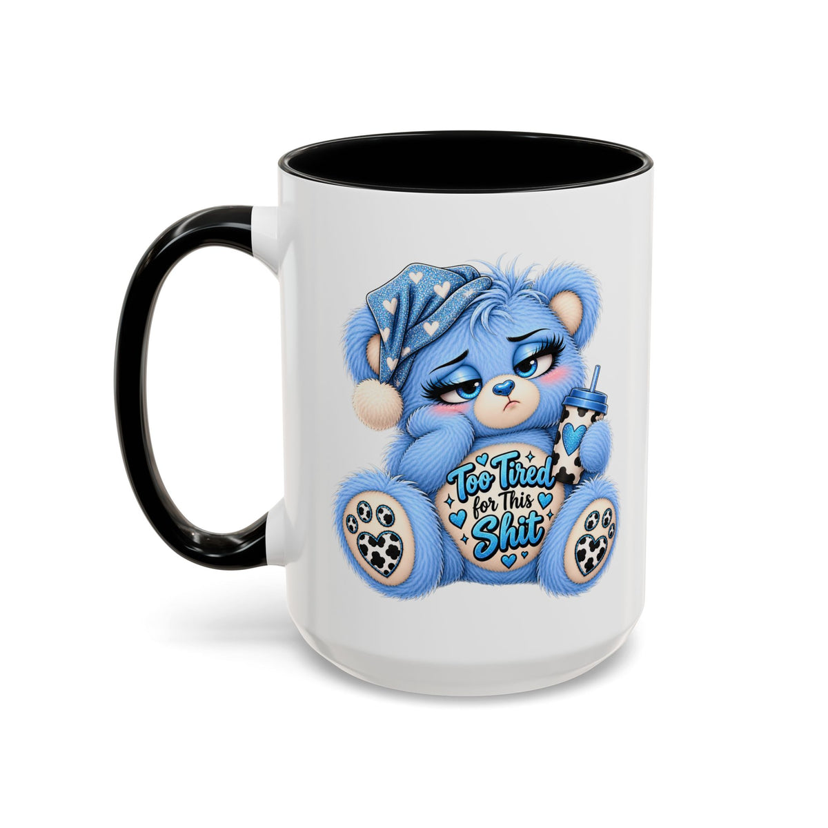 MooStache Sassy Bear Mug | Too Tired Bear