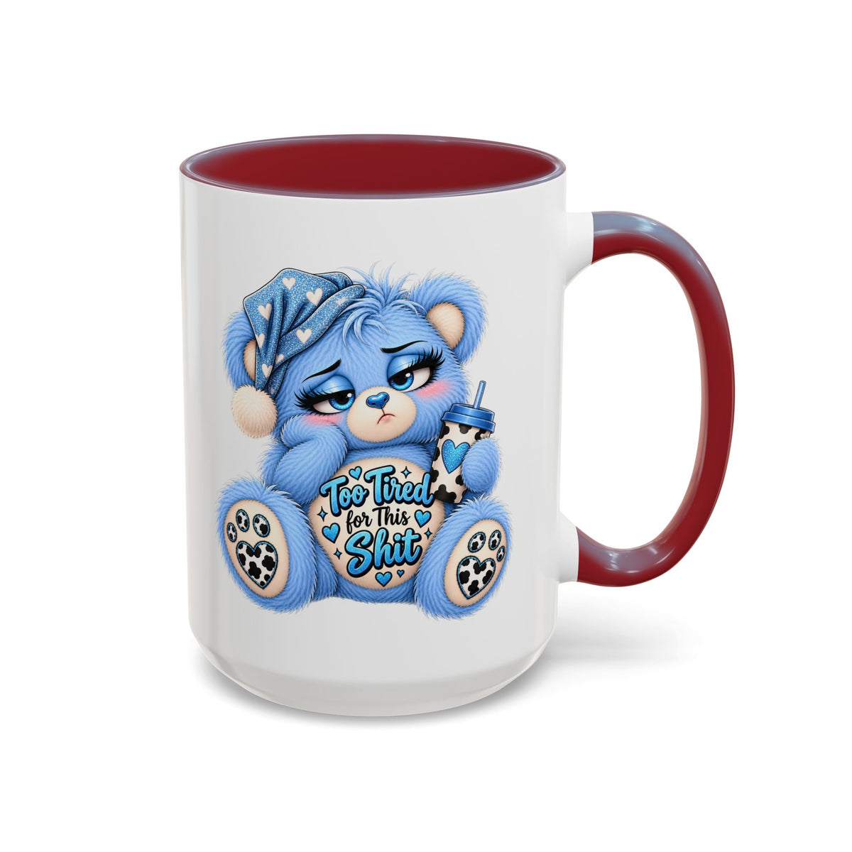 MooStache Sassy Bear Mug | Too Tired Bear