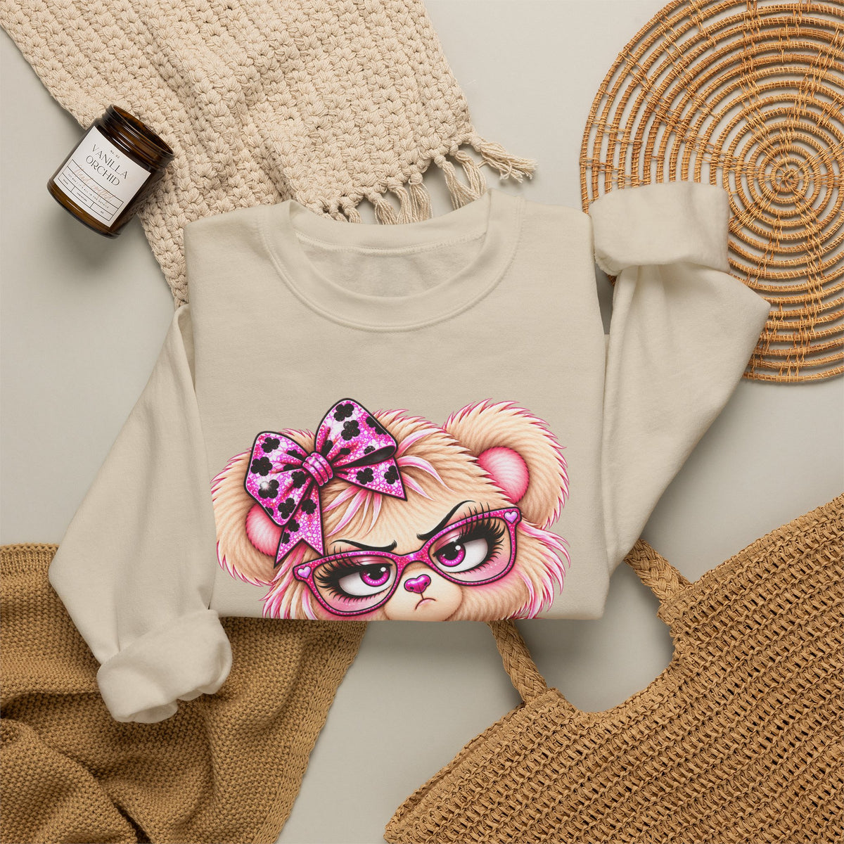 MooStache Sassy Bear Sweatshirt | Per My Last... Bear
