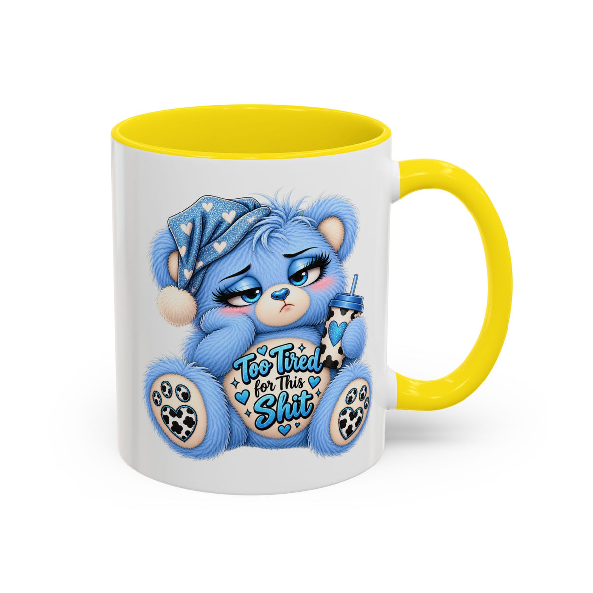 MooStache Sassy Bear Mug | Too Tired Bear