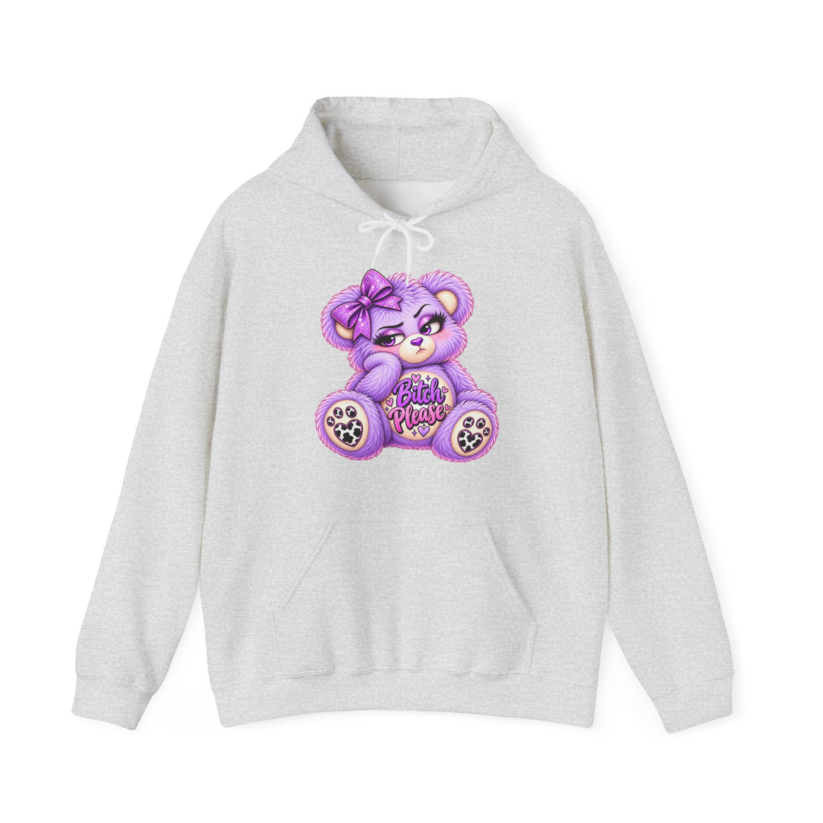 MooStache Sassy Bear Unisex Hoodie | Bitch Please Bear