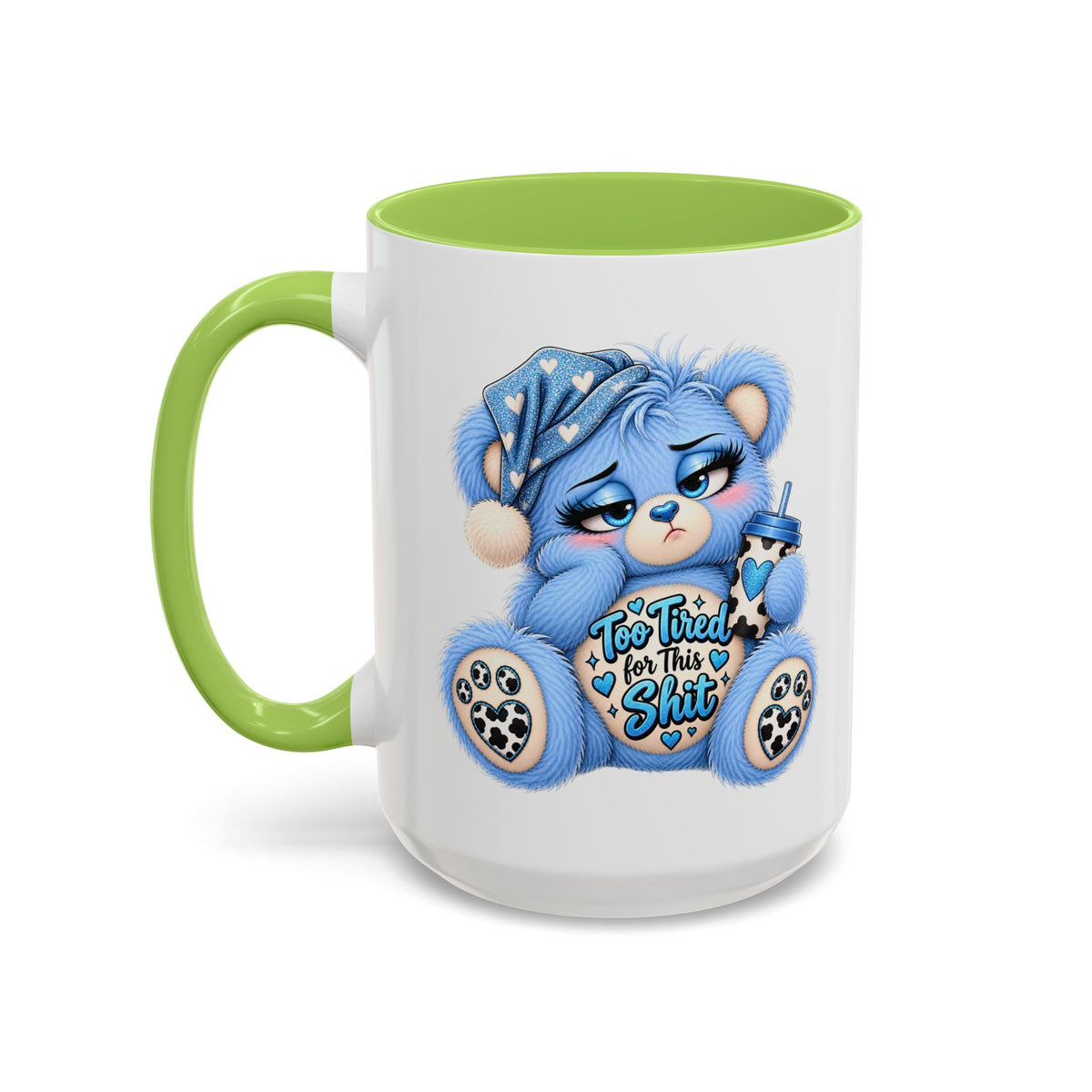 MooStache Sassy Bear Mug | Too Tired Bear