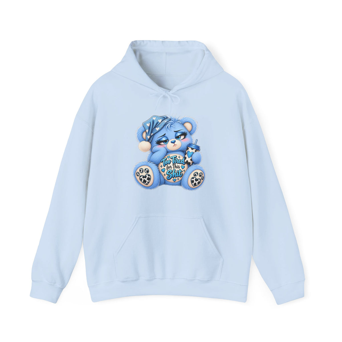 MooStache Sassy Bear Unisex Hoodie | Too Tired Bear