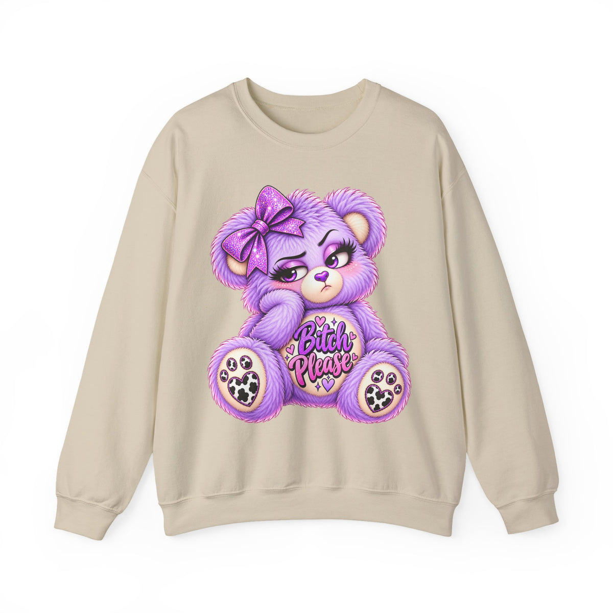 MooStache Sassy Bear Sweatshirt | Bitch Please Bear