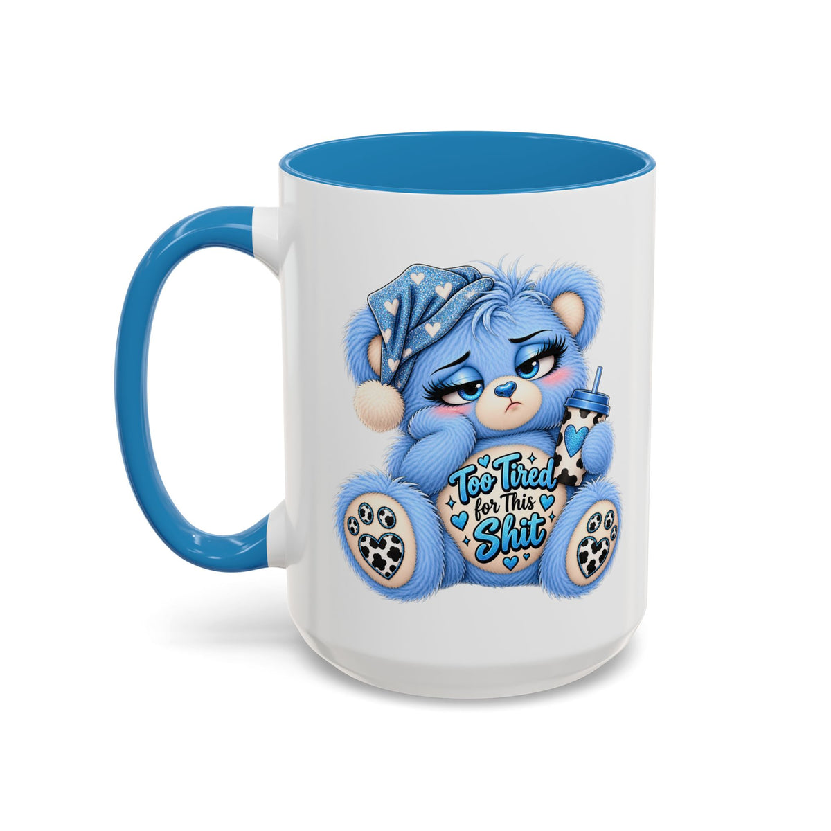 MooStache Sassy Bear Mug | Too Tired Bear