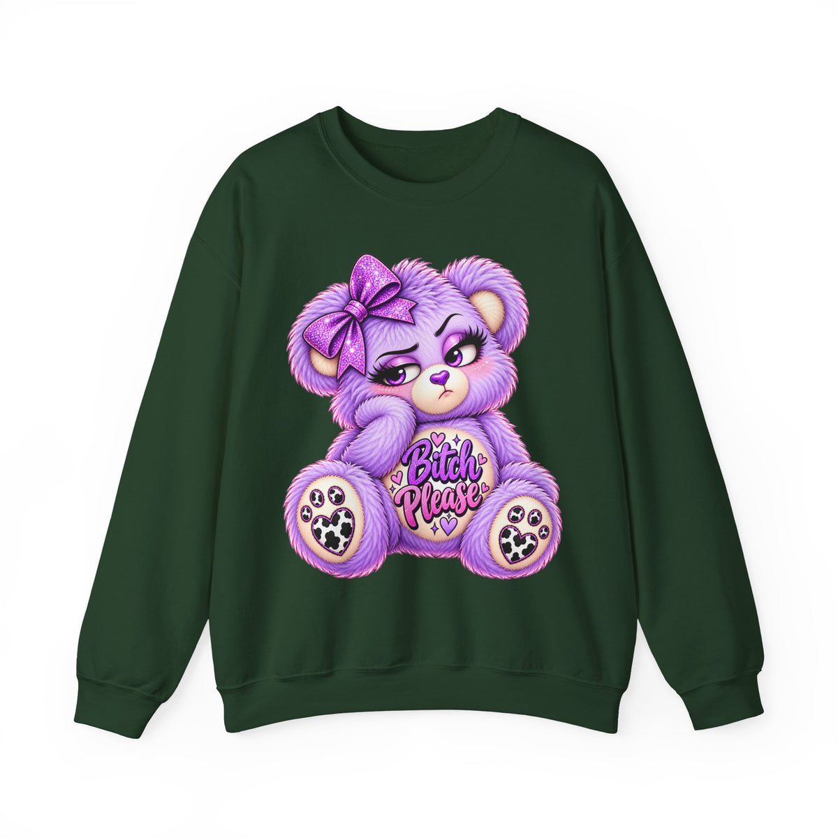 MooStache Sassy Bear Sweatshirt | Bitch Please Bear