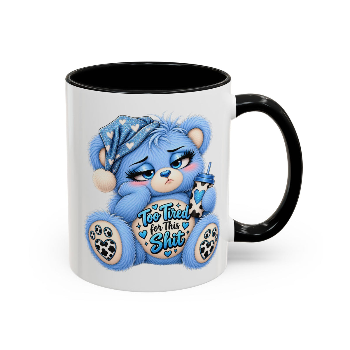 MooStache Sassy Bear Mug | Too Tired Bear