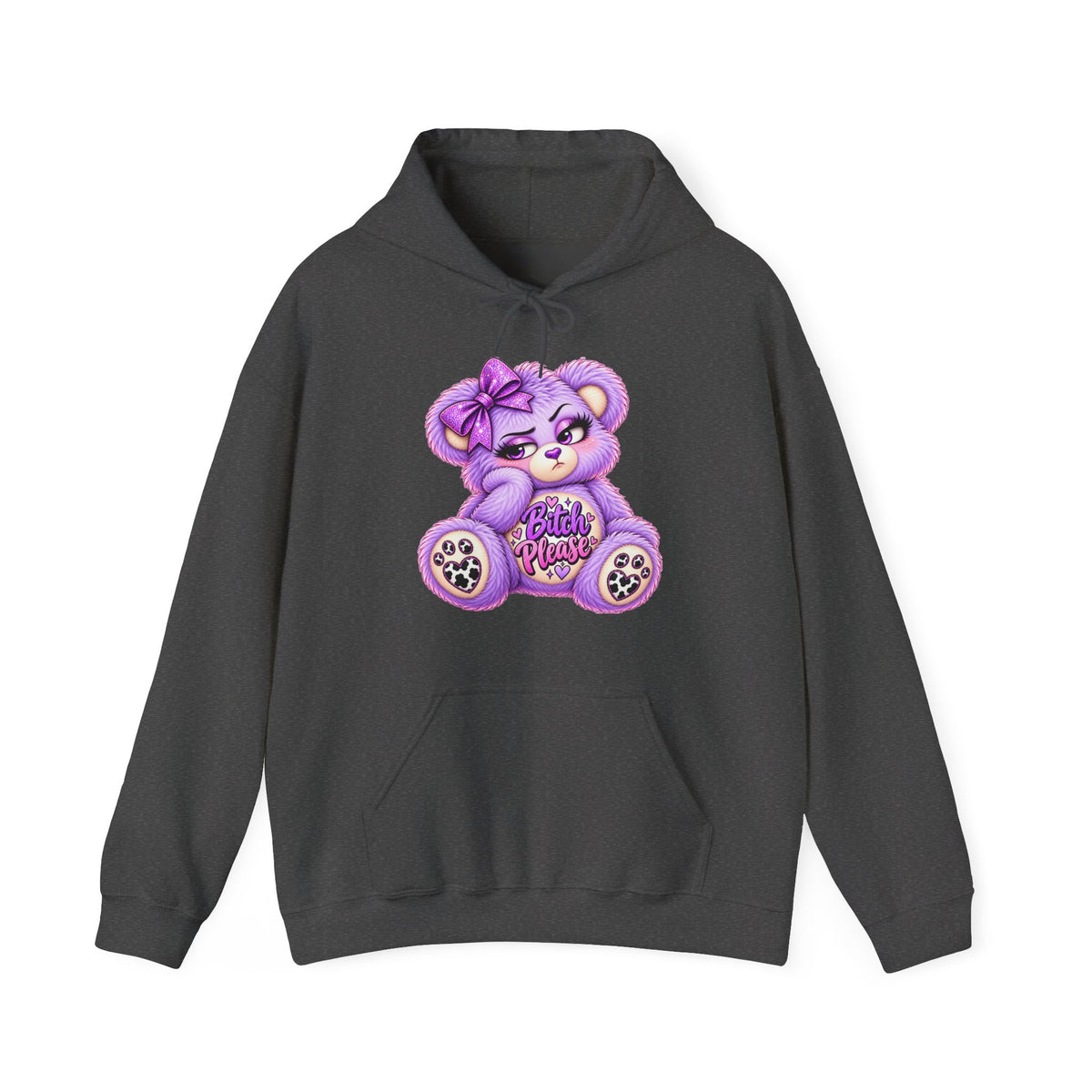 MooStache Sassy Bear Unisex Hoodie | Bitch Please Bear