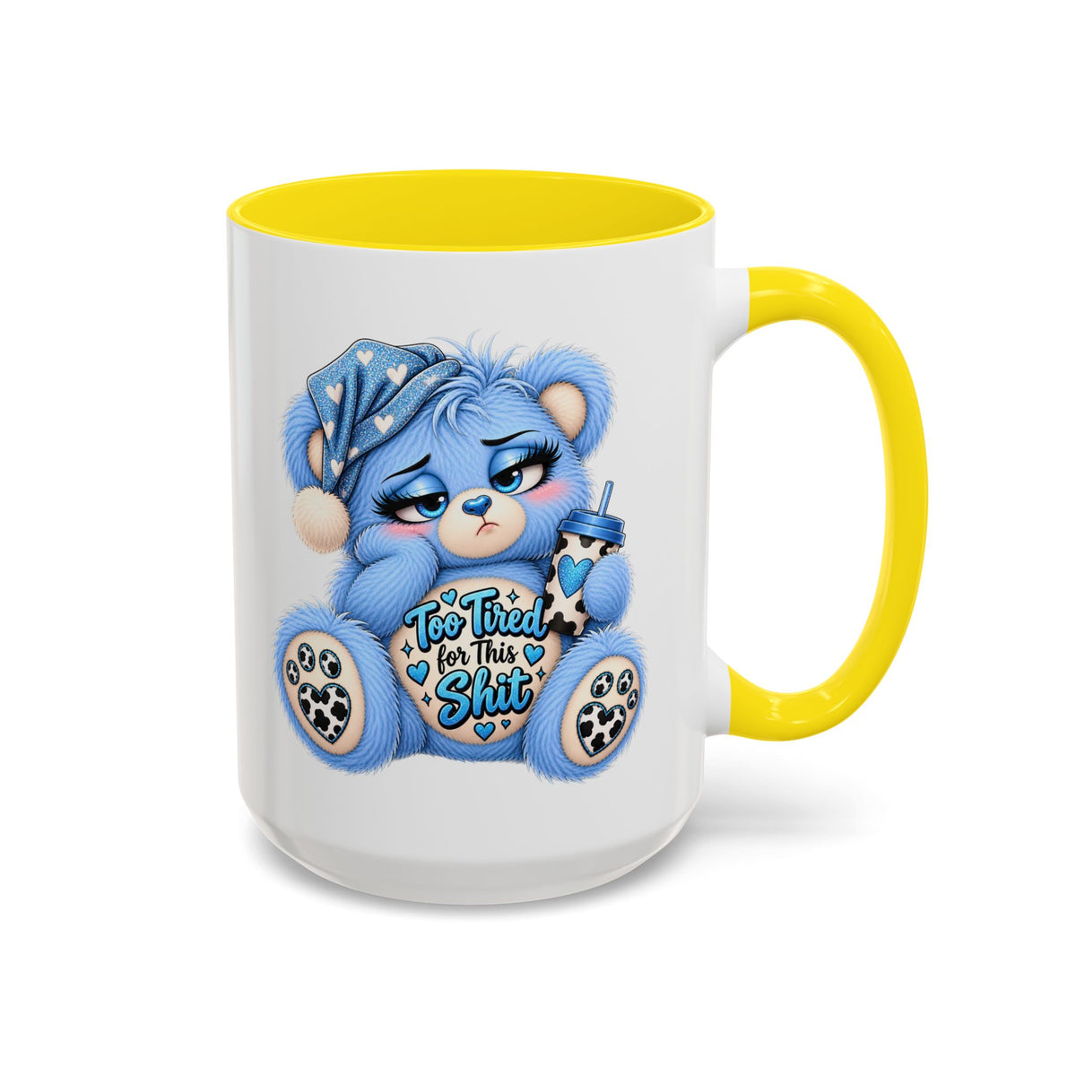MooStache Sassy Bear Mug | Too Tired Bear