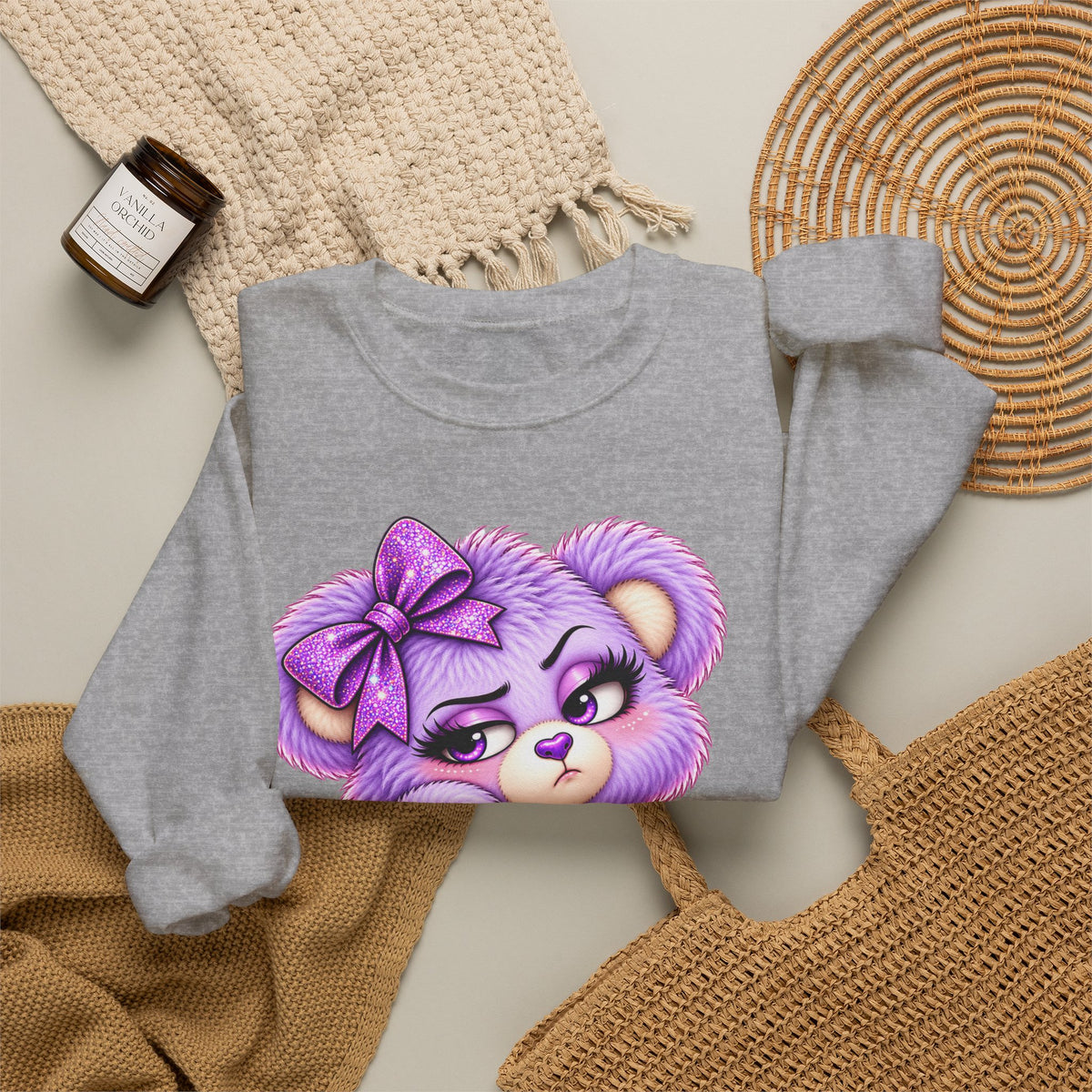 MooStache Sassy Bear Sweatshirt | Bitch Please Bear