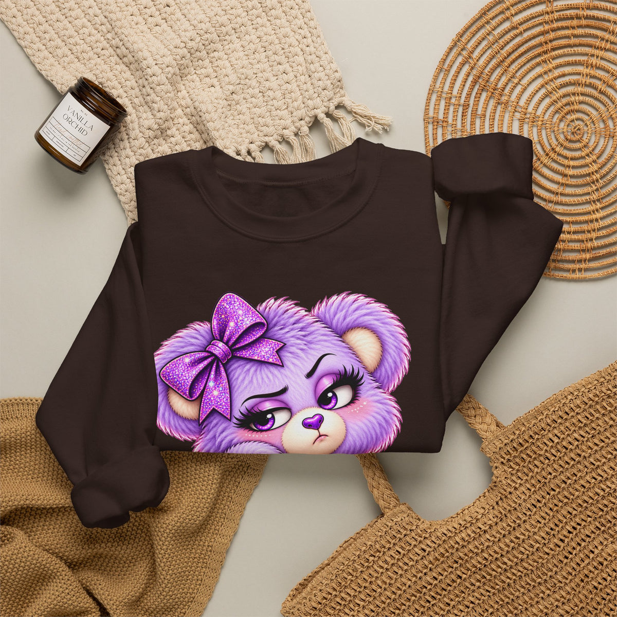 MooStache Sassy Bear Sweatshirt | Bitch Please Bear