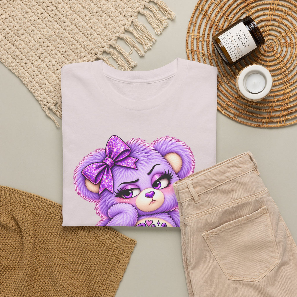 MooStache Sassy Bear Unisex Tee | Bitch Please Bear