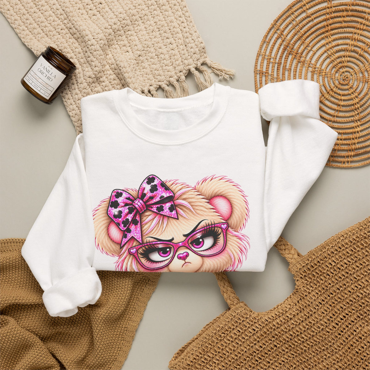 MooStache Sassy Bear Sweatshirt | Per My Last... Bear