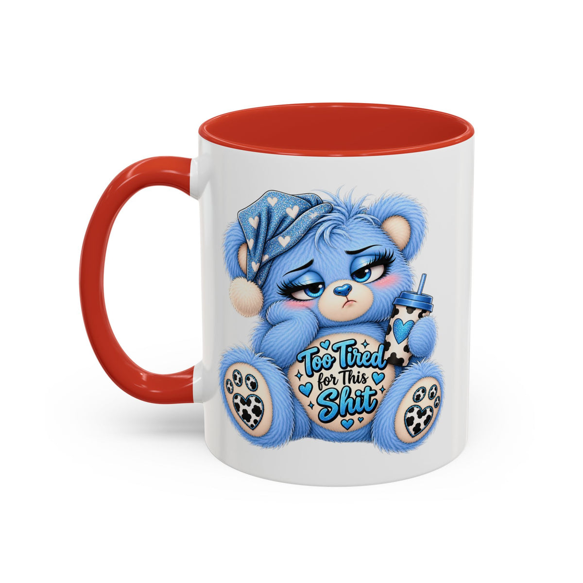 MooStache Sassy Bear Mug | Too Tired Bear