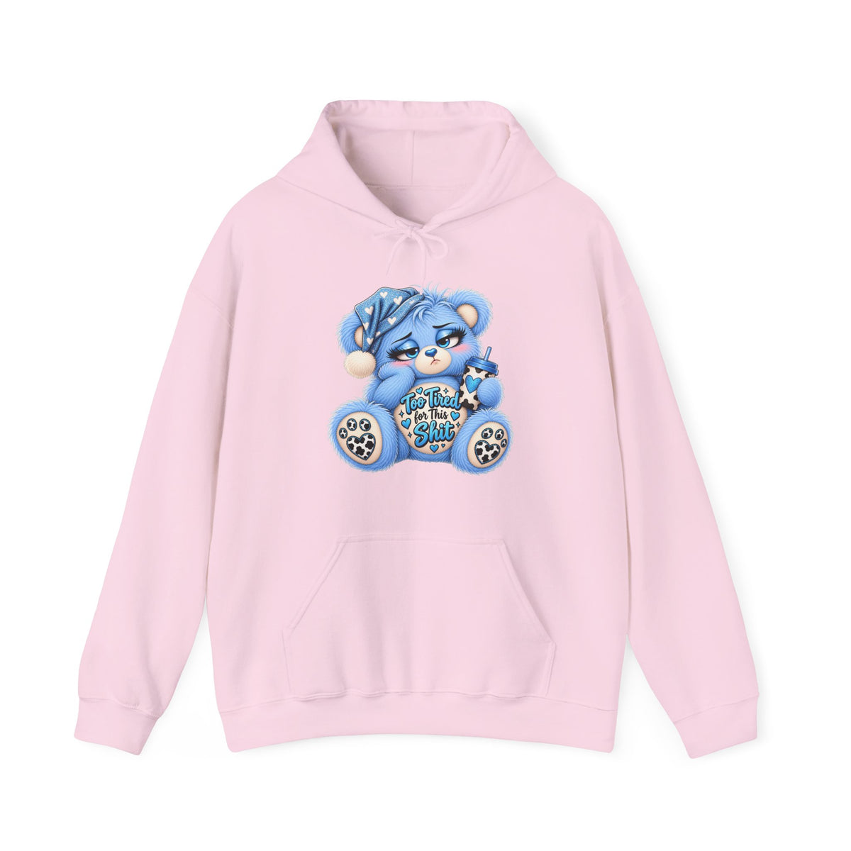 MooStache Sassy Bear Unisex Hoodie | Too Tired Bear
