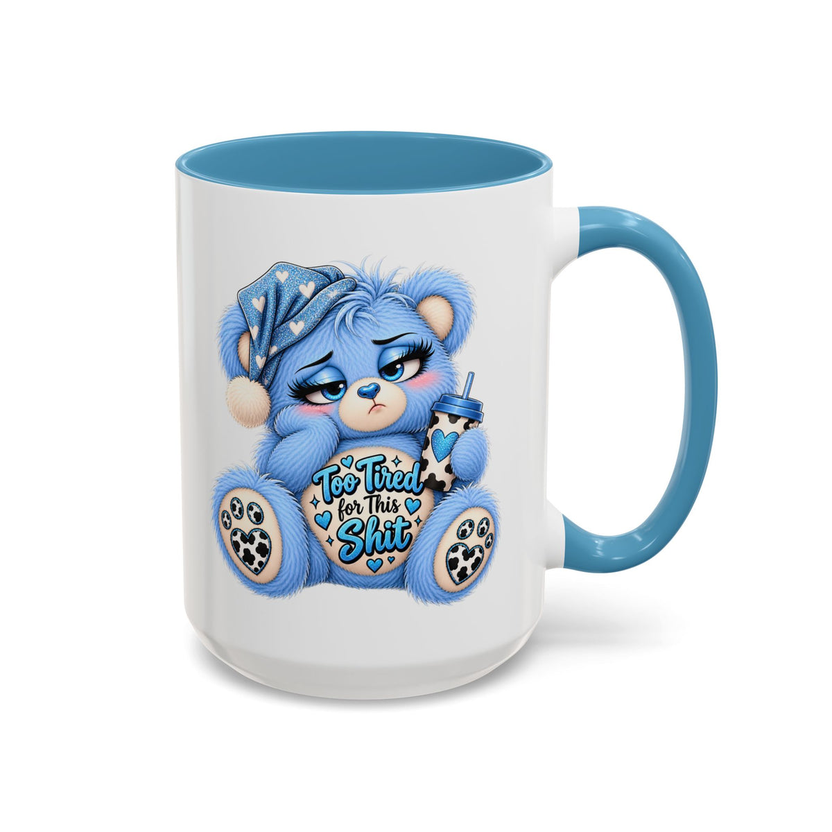 MooStache Sassy Bear Mug | Too Tired Bear