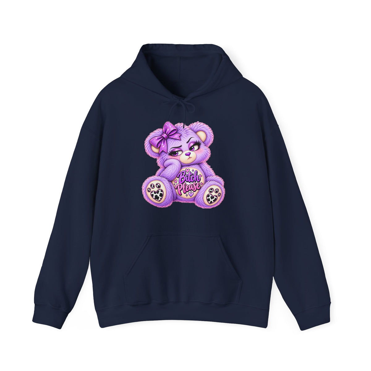 MooStache Sassy Bear Unisex Hoodie | Bitch Please Bear