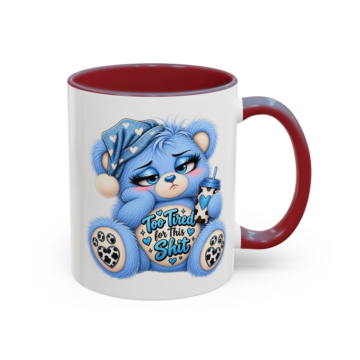 MooStache Sassy Bear Mug | Too Tired Bear