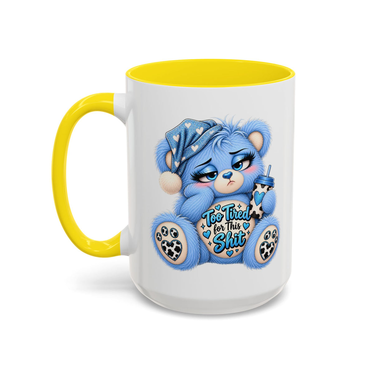 MooStache Sassy Bear Mug | Too Tired Bear