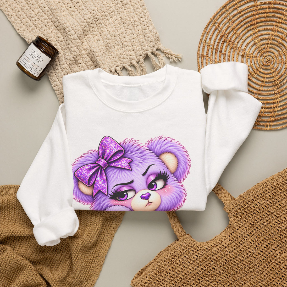 MooStache Sassy Bear Sweatshirt | Bitch Please Bear