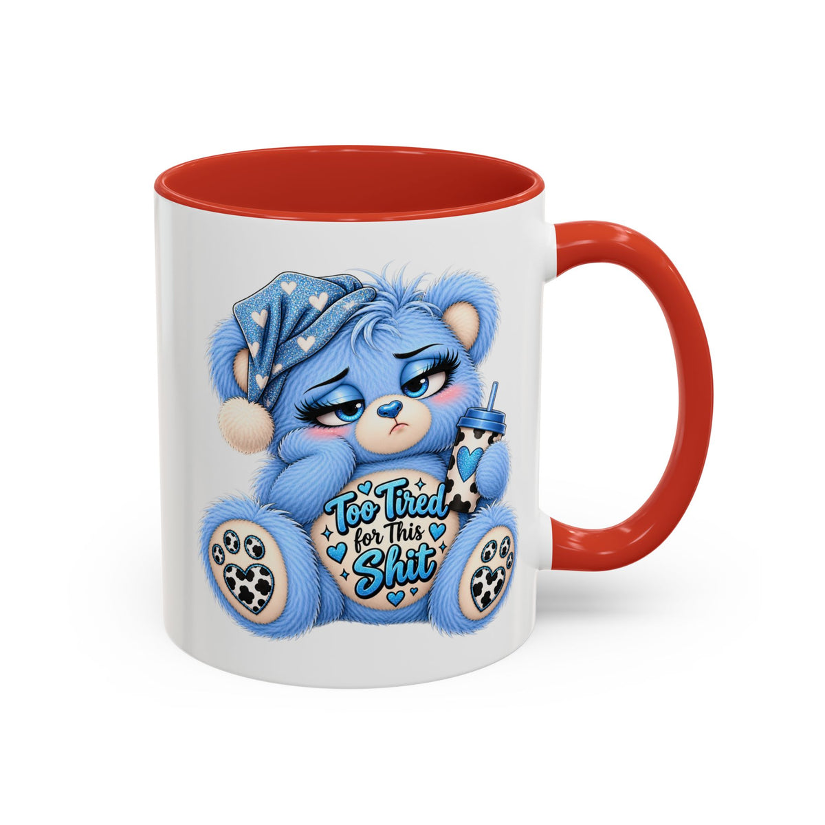 MooStache Sassy Bear Mug | Too Tired Bear